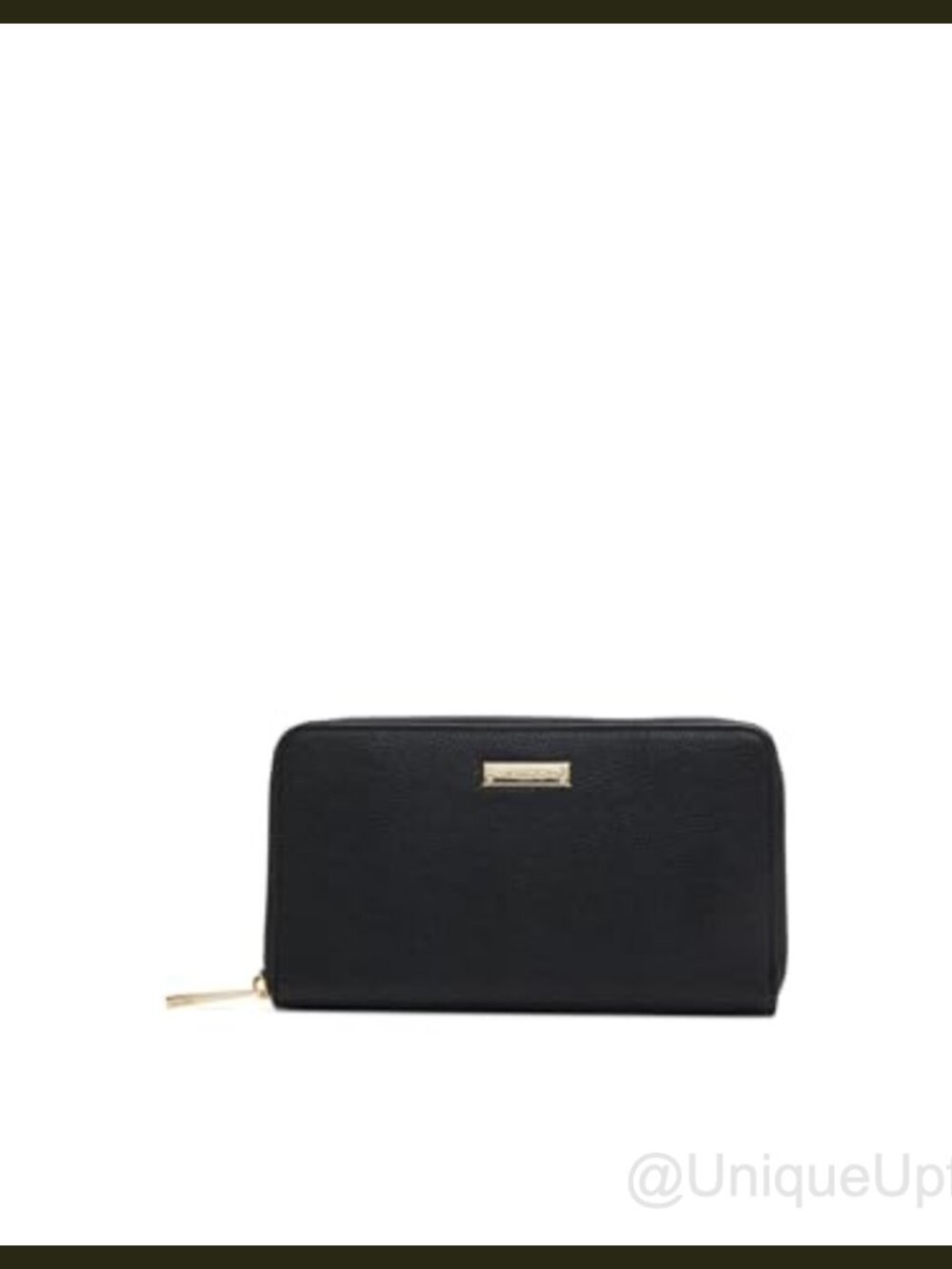Faux Leather Zip Wallet Slim Compact 4 Compartment Card Holder